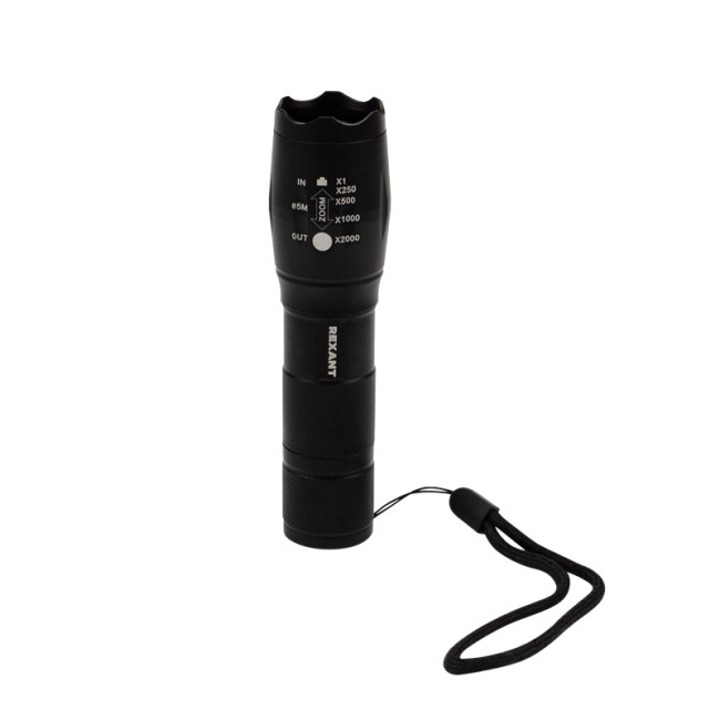 Фонарь универсальный, пятирежимный, в алюминиевом корпусе, сверхъяркий, с регулируемым фокусом REXANT Фонарь универсальный, пятирежимный, в алюминиевом корпусе, сверхъяркий, с регулируемым фокусом REXANT