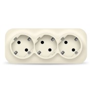 Розетка 3-м ОП 16А IP20 с заземл. сл. кость IONICH 1429 Розетка 3-м ОП 16А IP20 с заземл. сл. кость IONICH 1429