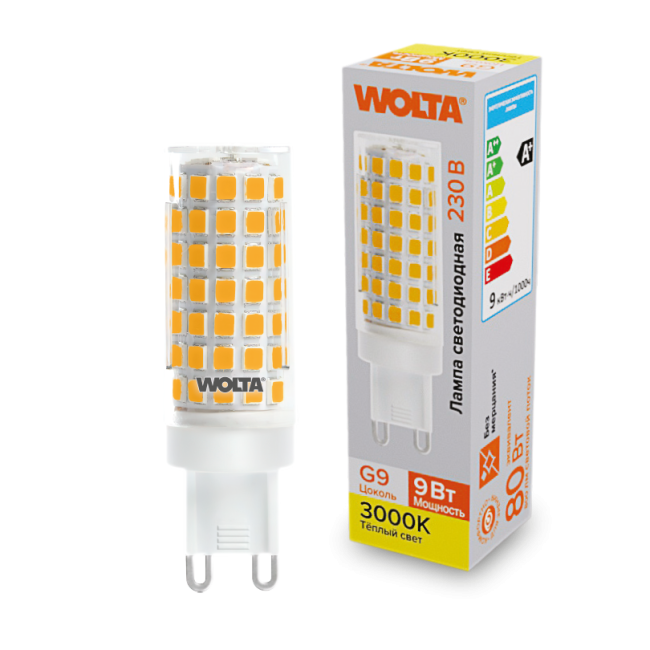 Светодиодная лампа WOLTA WSTD-JCD-9W3KG9-C 9Вт 3000K G9 Светодиодная лампа WOLTA WSTD-JCD-9W3KG9-C 9Вт 3000K G9