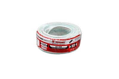 Кабель коаксиальный SAT 703B, 75Ом, Cu/Al/Cu, 75%, 20м, INDOOR, белый REXANT Кабель коаксиальный SAT 703B, 75Ом, Cu/Al/Cu, 75%, 20м, INDOOR, белый REXANT