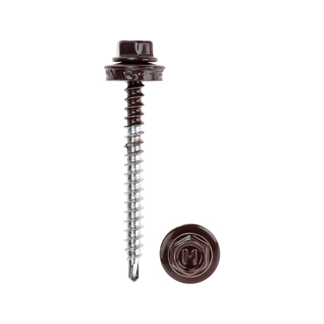 Саморез кровельный 4,8х50, окрашенный RAL 8017, короб (150 шт/уп) KRANZ