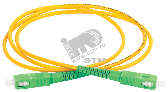 Шнур оптический коммутационный соединительный (патч-корд) для одномодового кабеля (SM) 9/125 (OS2) SC/APC-SC/APC одинарного исполнения (Simplex) LSZH 3м