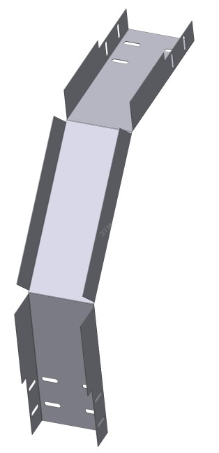Лоток угловой ЛМс-90Н 150х65-1,5ц УТ1,5