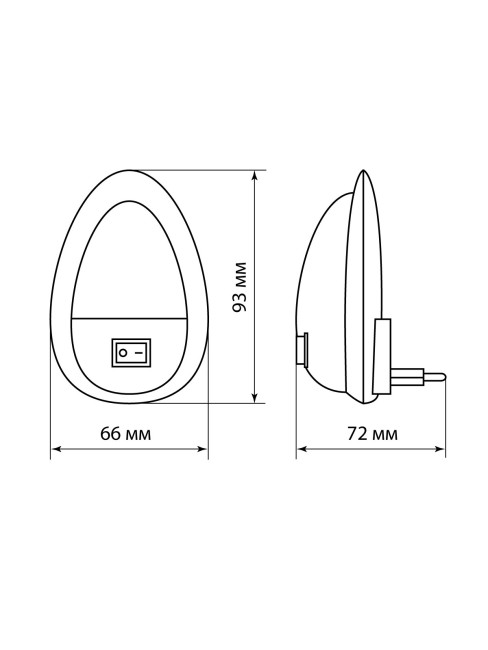 Ночник "Яйцо" с выключателем, белый, 0,5 Вт, 220 В TDM