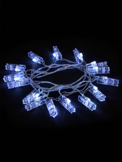 Гирлянда светодиодная "Прищепки" 3 м, 15LED, белый, 8 режимов, 250 В, IP20, TDM Гирлянда светодиодная "Прищепки" 3 м, 15LED, белый, 8 режимов, 250 В, IP20, TDM