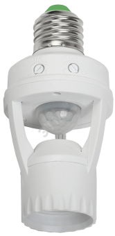 Датчик движения ИК в патрон Е27 60w 360 гр. 6м IP20 белый