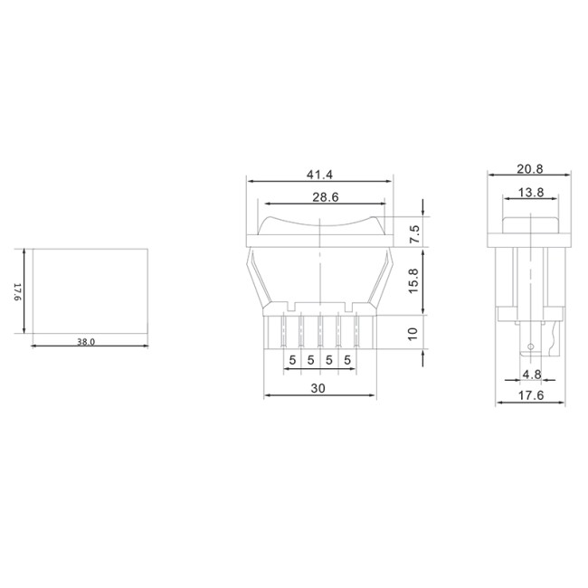 Переключатель (стеклоподъемника) клавишный 12V 20А (5с) (ON)-OFF-(ON) черный (ASW-01) REXANT Переключатель (стеклоподъемника) клавишный 12V 20А (5с) (ON)-OFF-(ON) черный (ASW-01) REXANT