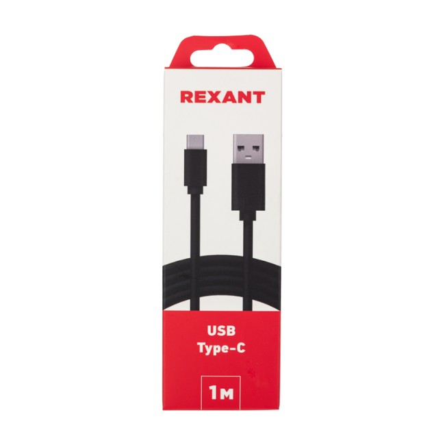 Кабель USB-Type-C/PVC/black/1m/REXANT Кабель USB-Type-C/PVC/black/1m/REXANT