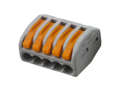 222-415 Универсальная клемма, 5-проводная, серая (0,08-2,5/4 мм²) (40 шт/уп) WAGO