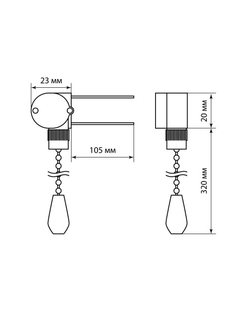 Сонетка-выключатель для бра с цепочкой 3А 250В золото TDM Сонетка-выключатель для бра с цепочкой 3А 250В золото TDM