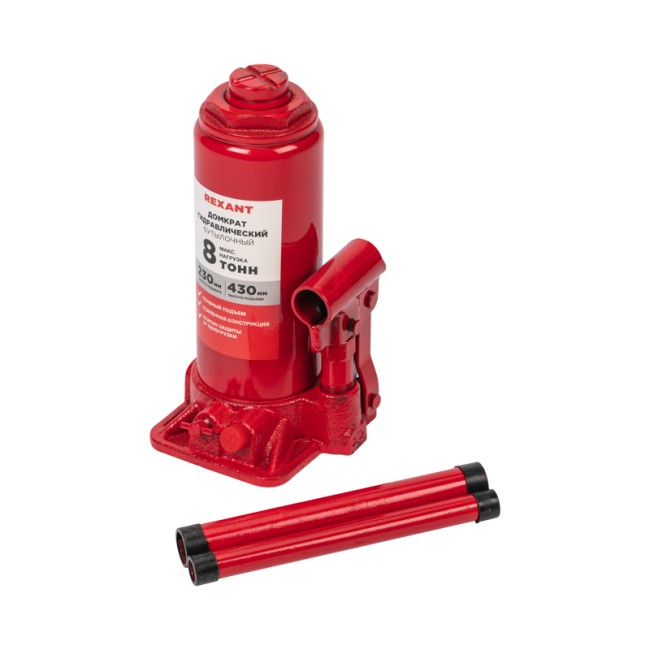 Домкрат гидравлический бутылочный 8т REXANT