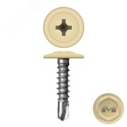 Саморез металл/металл 4.2х25 пресс-шайба сверло RAL1014 Саморез металл/металл 4.2х25 пресс-шайба сверло RAL1014