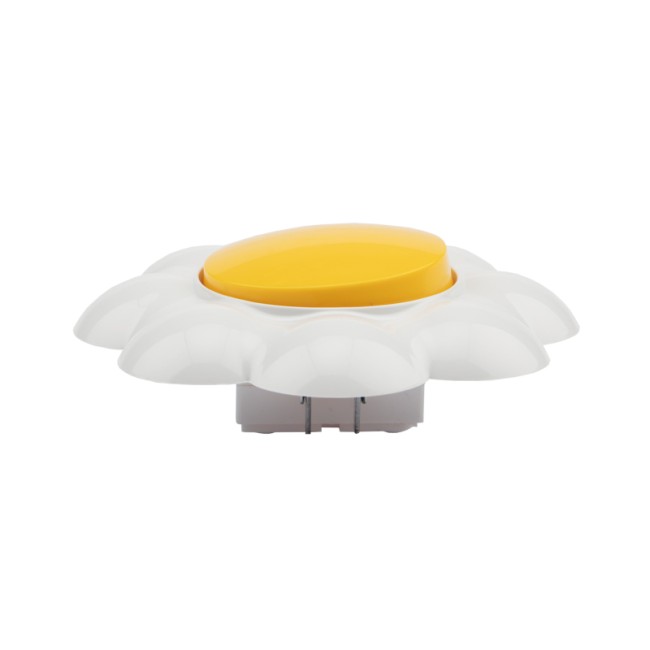 Выключатель одноклавишный KRANZ HAPPY Ромашка скрытой установки, желтый/белый Выключатель одноклавишный KRANZ HAPPY Ромашка скрытой установки, желтый/белый