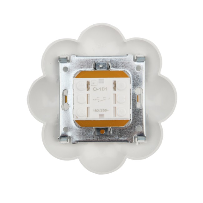 Выключатель одноклавишный KRANZ HAPPY Ромашка скрытой установки, желтый/белый Выключатель одноклавишный KRANZ HAPPY Ромашка скрытой установки, желтый/белый