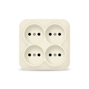 Розетка 4-м ОП 10А IP20 квадрат. без заземл. сл. кость IONICH 1453 Розетка 4-м ОП 10А IP20 квадрат. без заземл. сл. кость IONICH 1453