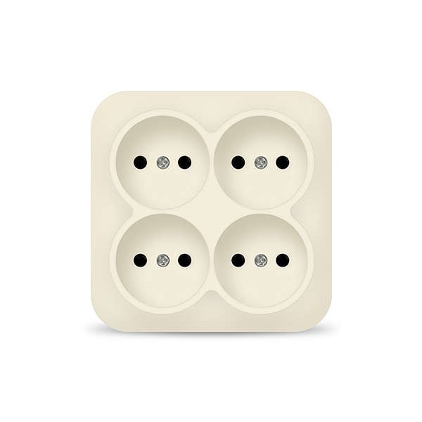 Розетка 4-м ОП 10А IP20 квадрат. без заземл. сл. кость IONICH 1453 Розетка 4-м ОП 10А IP20 квадрат. без заземл. сл. кость IONICH 1453