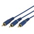 Шнур 3 RCA - 3 RCA, 1,5м, синий, Gold REXANT