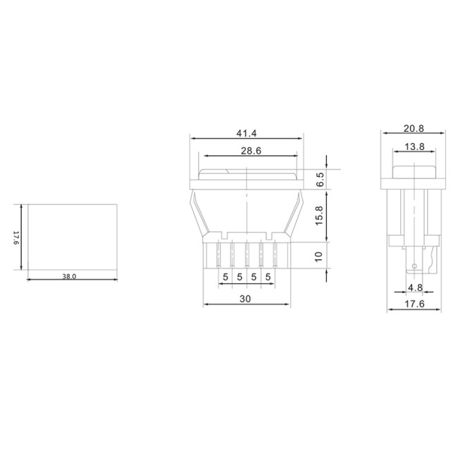 Переключатель (стеклоподъемника) клавишный 12V 20А (5с) (ON)-OFF-(ON) черный с подсветкой (ASW-02D) REXANT Переключатель (стеклоподъемника) клавишный 12V 20А (5с) (ON)-OFF-(ON) черный с подсветкой (ASW-02D) REXANT