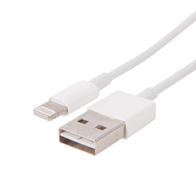 Кабель для iPhone 5/6/7 моделей  с 2-сторонним разъемом USB 1 м белый REXANT