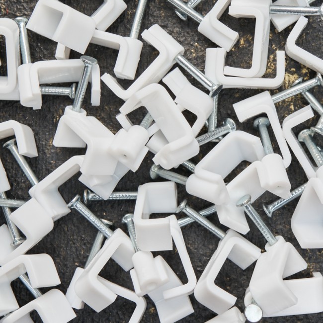 Крепеж кабеля плоский 14 х 7 мм, белый (упак. 50 шт) REXANT Крепеж кабеля плоский 14 х 7 мм, белый (упак. 50 шт) REXANT