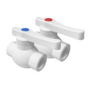 Кран шаровой 20 мм Optima металл. шар полипропиленовый PPR белый Кран шаровой 20 мм Optima металл. шар полипропиленовый PPR белый