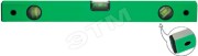 Уровень ''Техно'', 3 глазка, зеленый корпус, фрезерованная рабочая грань, шкала 1200 мм