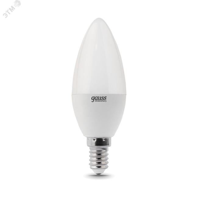 Лампа светодиодная LED 8 Вт 540 Лм 4100К белая Е14 Свеча Elementary Gauss