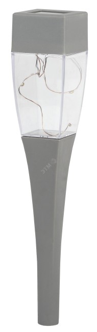 Садовый светильник на солнечной батарее, сталь, пластик, серый, 38 см SL-SS38-GLOW-2 ЭРА