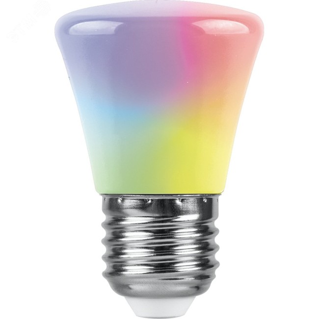 Лампа светодиодная LED 1вт Е27 RGB плавная смена цвета колокольчик