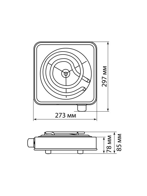 Электроплитка одноконф. ЭПС1-ОТ, 230 В, 1 кВт, откидной нагр. элемент, спираль, белая, TDM Электроплитка одноконф. ЭПС1-ОТ, 230 В, 1 кВт, откидной нагр. элемент, спираль, белая, TDM