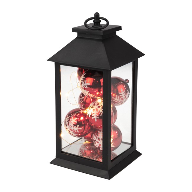 Декоративный фонарь с шариками, черный корпус, размер 14х14х27 см, цвет теплый белый Декоративный фонарь с шариками, черный корпус, размер 14х14х27 см, цвет теплый белый