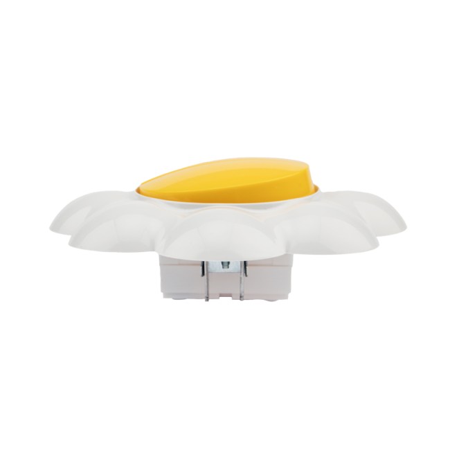 Выключатель двухклавишный KRANZ HAPPY Ромашка скрытой установки, желтый/белый Выключатель двухклавишный KRANZ HAPPY Ромашка скрытой установки, желтый/белый