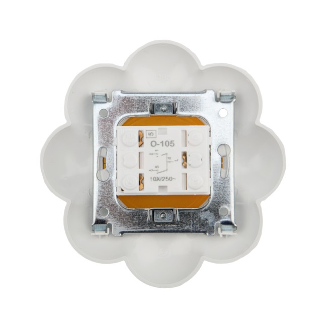 Выключатель двухклавишный KRANZ HAPPY Ромашка скрытой установки, желтый/белый Выключатель двухклавишный KRANZ HAPPY Ромашка скрытой установки, желтый/белый