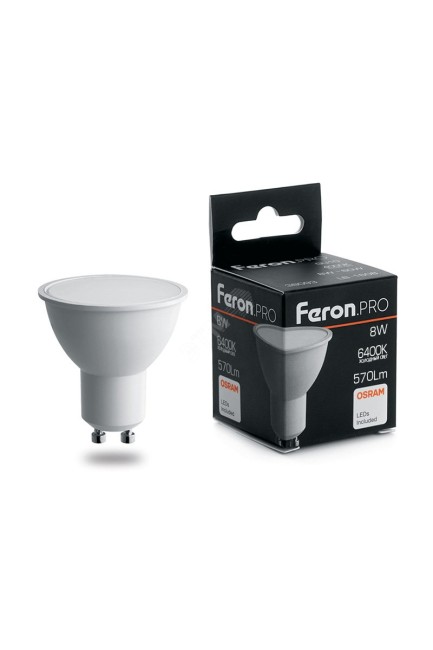 Лампа светодиодная LED 8вт 230в GU10 дневной Feron.PRO