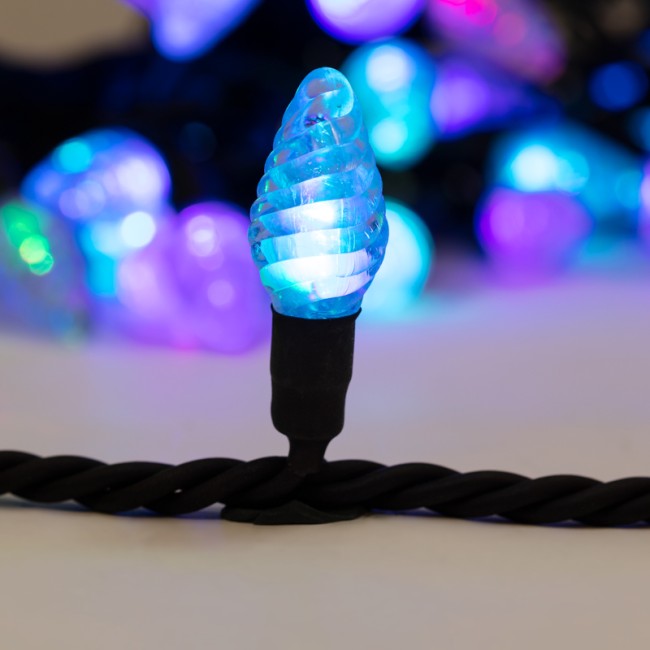 Гирлянда Мультишишки Ø23 мм, 10 м, 80 LED RGB, черный Каучук, IP65, быстрая смена цвета, 230В соединяется NEON-NIGHT (нужен шнур питания 315-000)