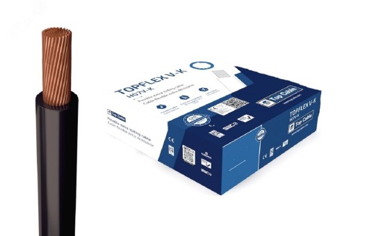 Провод силовой TOPFLEX V-K H05V-K 1х1 черный