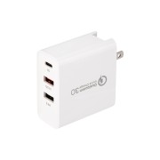 Сетевое зарядное устройство для iPhone/iPad REXANT 2xUSB+USB Type-С, переходник + адаптер, 48W белое