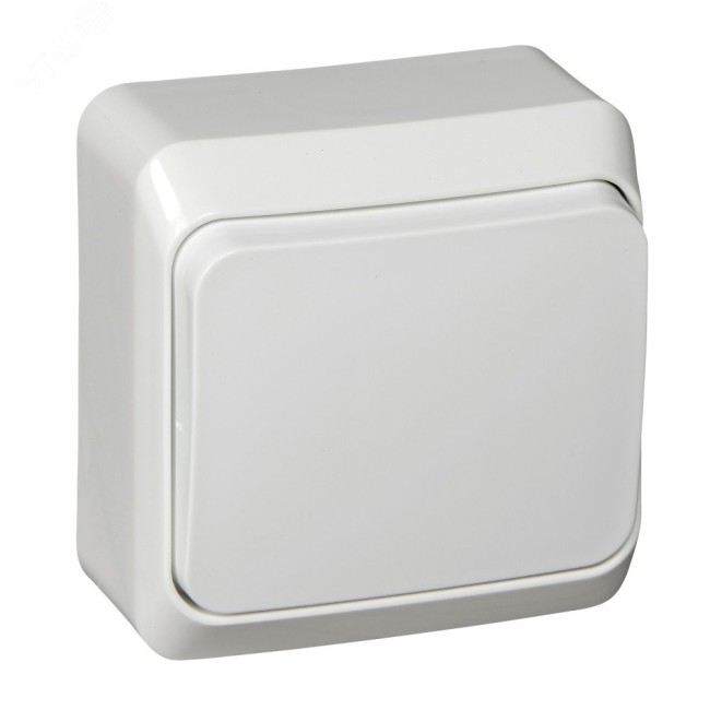 ЭТЮД Переключатель одноклавишный наружный белый сх.6 ЭТЮД Переключатель одноклавишный наружный белый сх.6