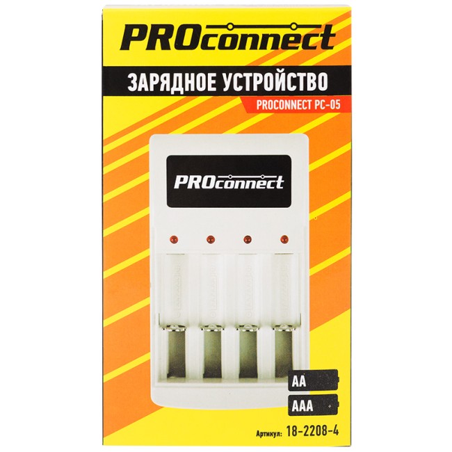 Устройство зарядное PC-05" для Ni-MH аккумуляторов типа АА/ААА PROconnect Устройство зарядное PC-05" для Ni-MH аккумуляторов типа АА/ААА PROconnect