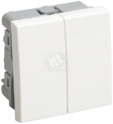 Выключатель двухклавишный на 2 модуля ВК1-22-00-П