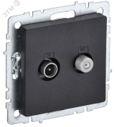 BRITE Розетка двойная TV+SAT РТВ/РСп12-БрЧ черный BRITE Розетка двойная TV+SAT РТВ/РСп12-БрЧ черный