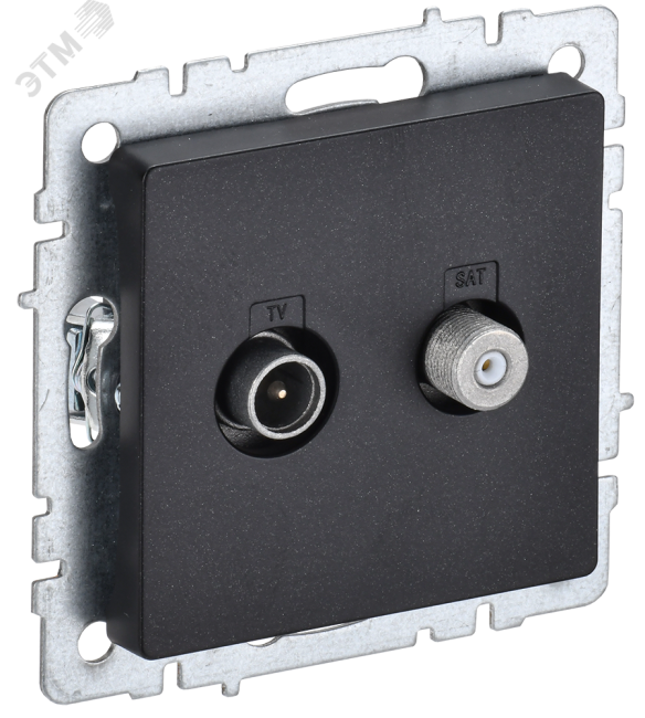 BRITE Розетка двойная TV+SAT РТВ/РСп12-БрЧ черный BRITE Розетка двойная TV+SAT РТВ/РСп12-БрЧ черный