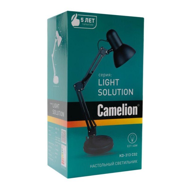 Светильник KD-313 C02 настол. 230В 60Вт E27 черн. Camelion 13640 Светильник KD-313 C02 настол. 230В 60Вт E27 черн. Camelion 13640