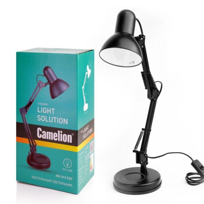 Светильник KD-313 C02 настол. 230В 60Вт E27 черн. Camelion 13640 Светильник KD-313 C02 настол. 230В 60Вт E27 черн. Camelion 13640
