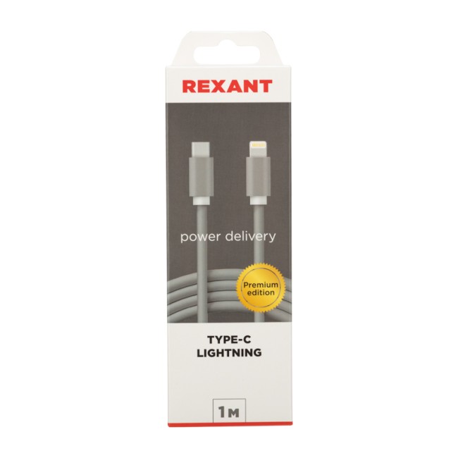 Кабель Type-C - Lightning PD/1m/nylon/gray REXANT