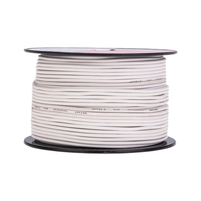 Провод ПГВА REXANT 1х0.75 мм², белый, бухта 100 м