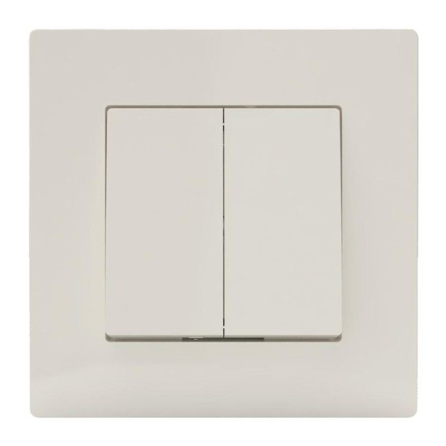 Выключатель 2-кл. СП Pixel 10А IP20 в сборе беж. TOKOV ELECTRIC TKE-PX-V2F-C02