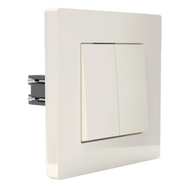 Выключатель 2-кл. СП Pixel 10А IP20 в сборе беж. TOKOV ELECTRIC TKE-PX-V2F-C02