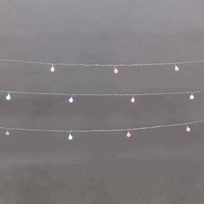 Гирлянда светодиодная Шарики 5м, 20LED, IP20, прозрачный провод, свечение мульти (RG/RB), контроллер 8 режимов, 230В NEON-NIGHT