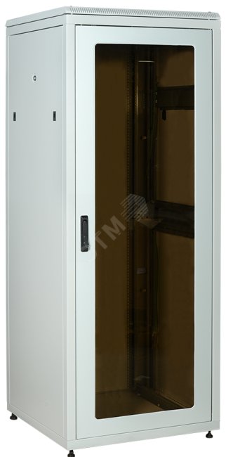 Шкаф сетевой 19' LINEA N 38U 800х800мм стеклянная передняя дверь задняя металлическая серый